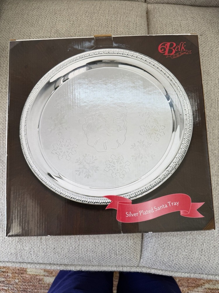 Silver Plate  Santa Tray
