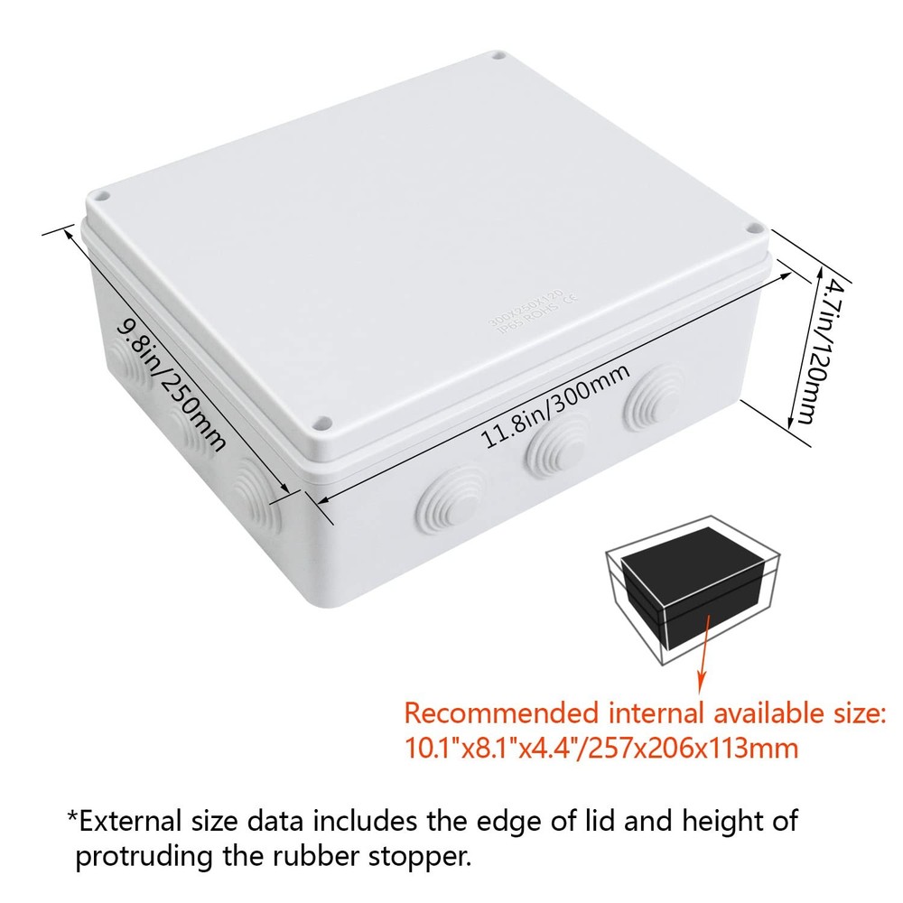 ABS Plastic Dustproof Waterproof IP65 Junction Box Universal Electrical Proje...