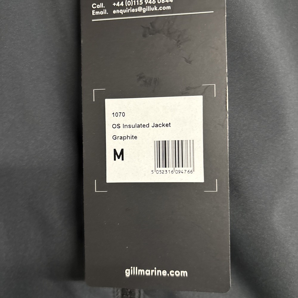 Gill OS Insulated 1070 Size Medium Jacket Black/Graphite