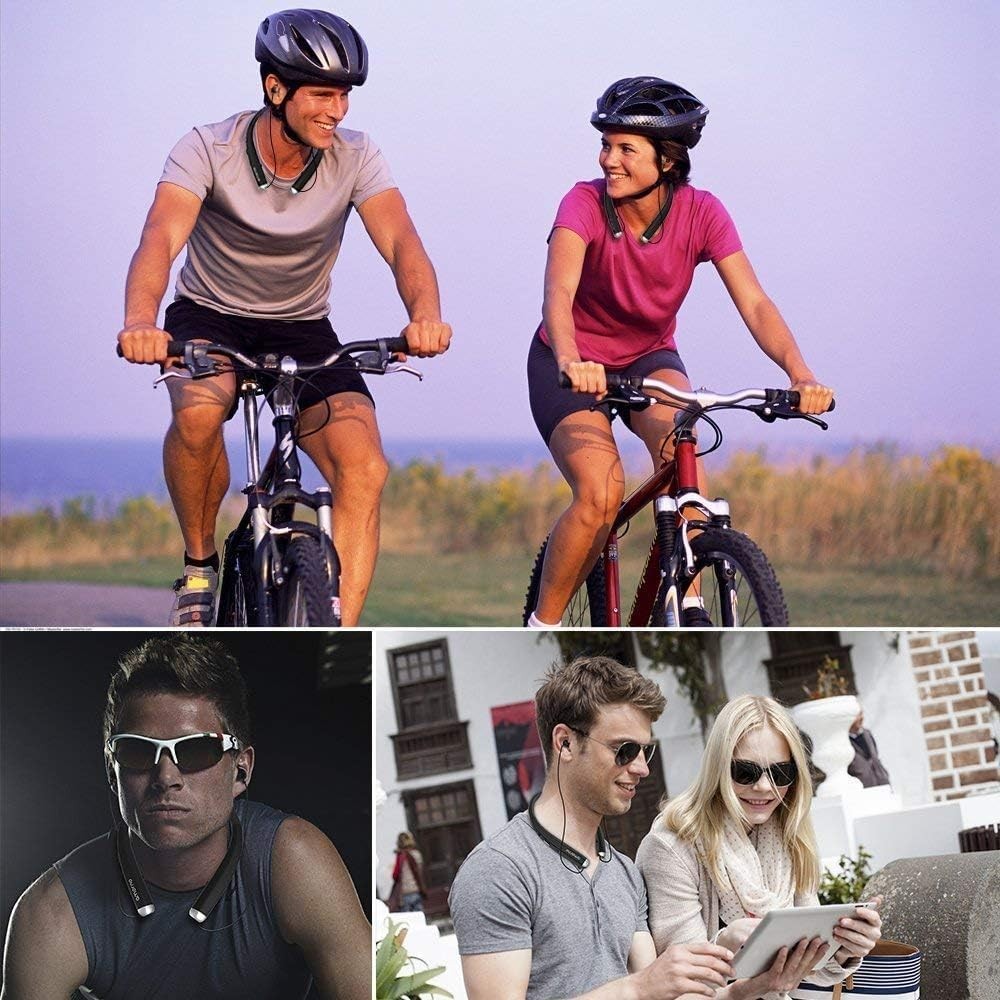 Bluetooth Headphones Foldable Wireless Neckband Headset with Retractable Ear