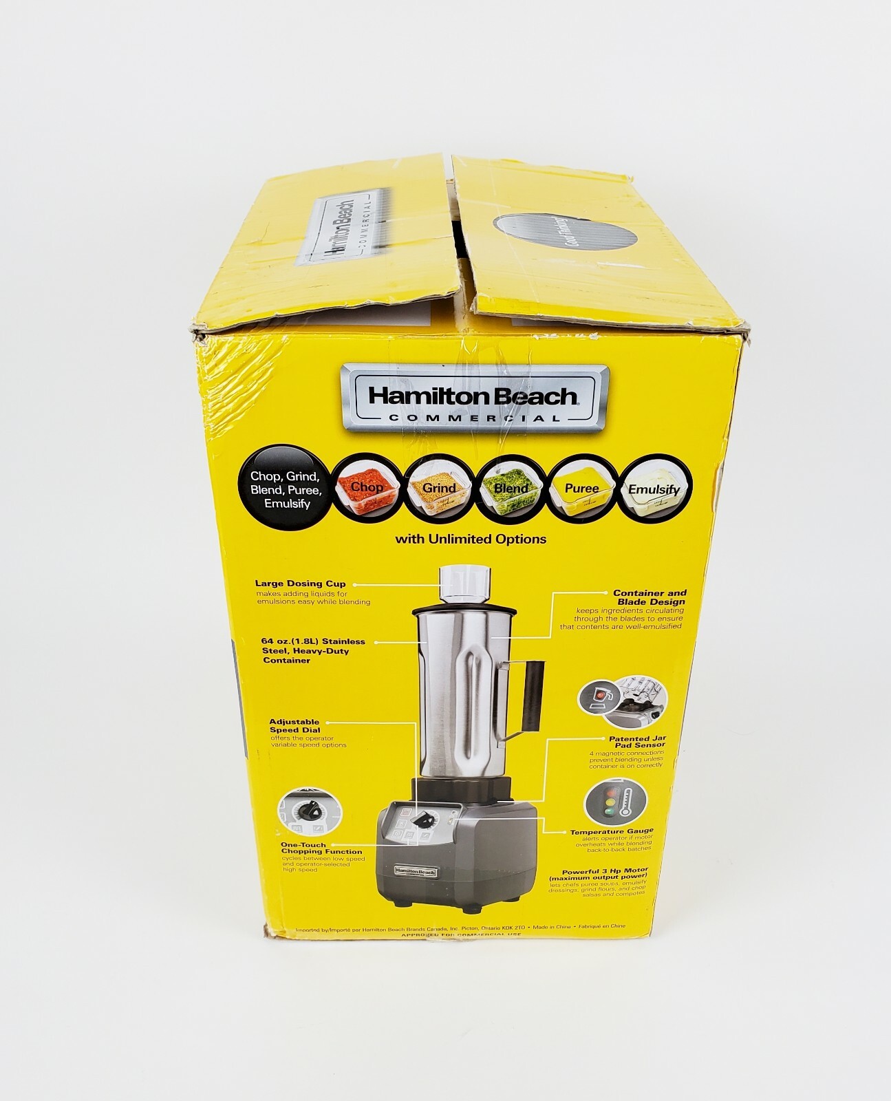 Hamilton Beach HBF600S Commercial Tournant Food Blender Stainless Steel, New!