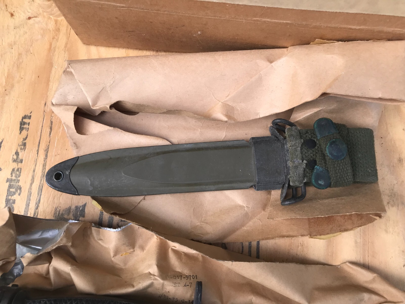M7 & M8A1 Knife Vietnam War SEALED US M8A1 Scabbard USGI RARE NOS Sealed in Box