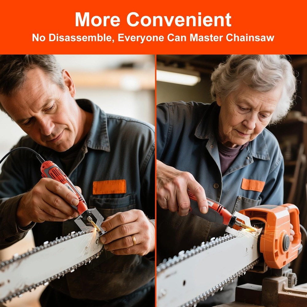 Electric Chainsaw Sharpener Kit with 3 File Size Diamond Bits Chainsaw Sharpener