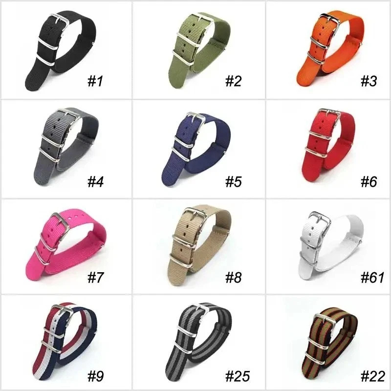 Nylon Watch Strap 18/20/22mm Sport Army Buckle Band