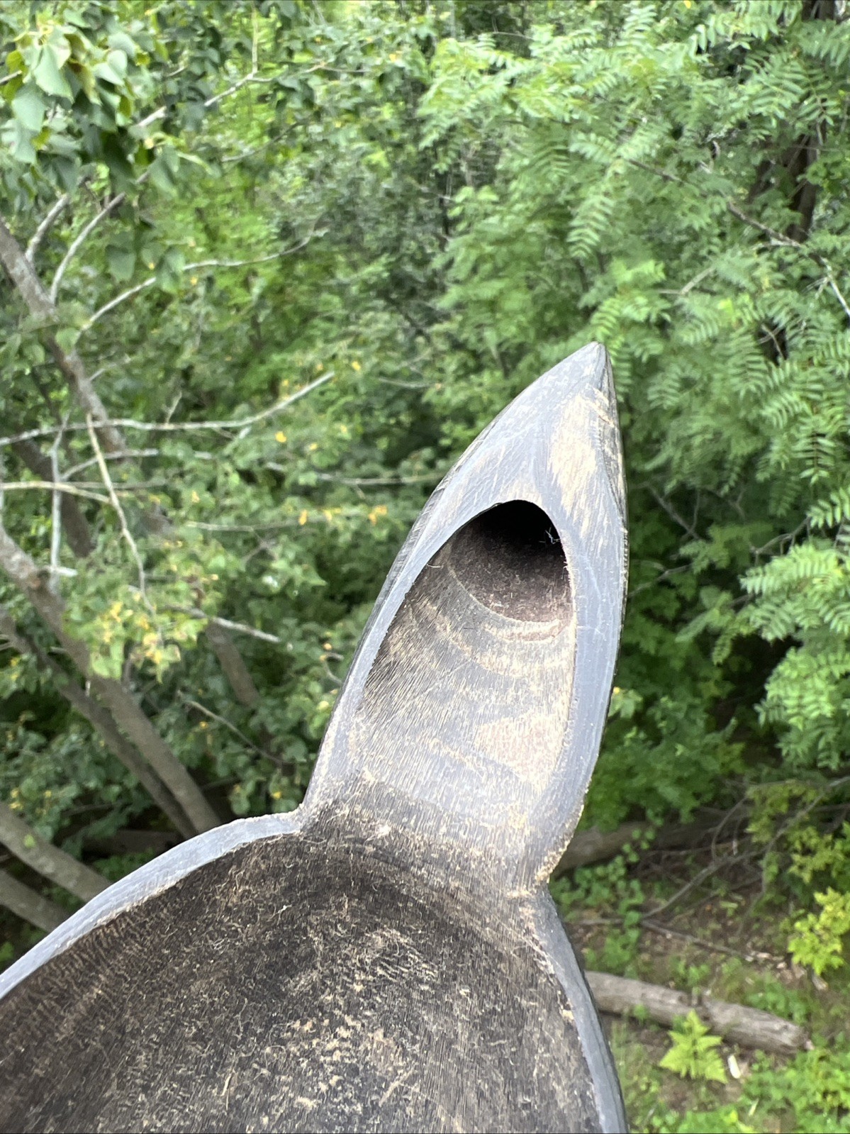 Original Native American Indian Hand carved Goat Horn Spoon; Late 19th Cent.