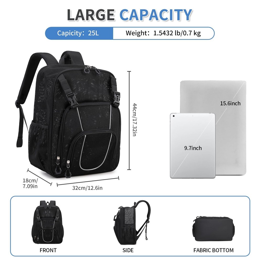 Mesh Backpack Heavy Duty See Through Transparent Backpack for School Large Ca...