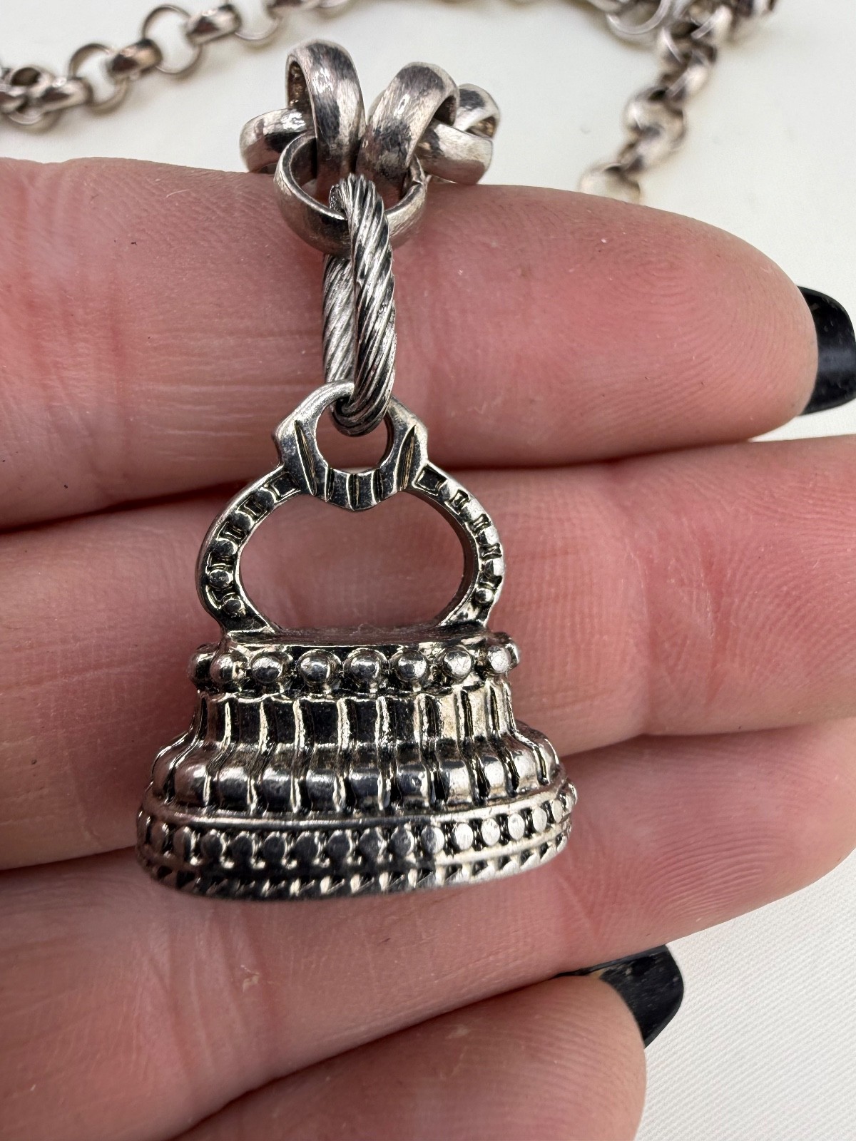 Egyptian Revival Charm Necklace Signed Lane Bryant 48”