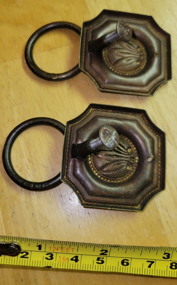 Pair of Vintage Brass Ring Drawer Pulls