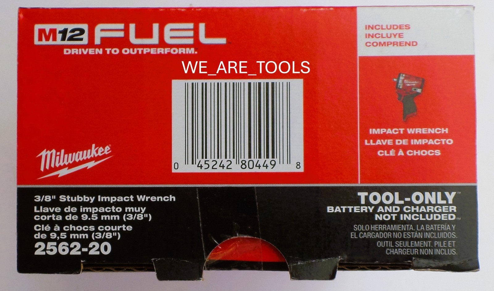 NEW N Box Milwaukee 2562-20 M12 FUEL 3/8 Stubby Impact Wrench, 1) 5.0 Ah Battery
