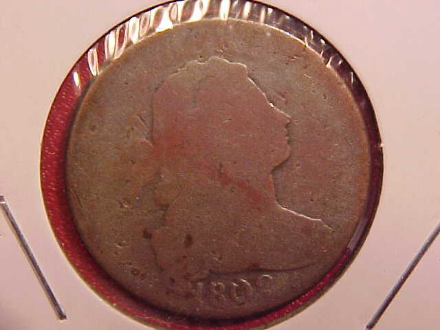 1802 DRAPED BUST LARGE CENT - AG - SEE PICS! - (N9771)