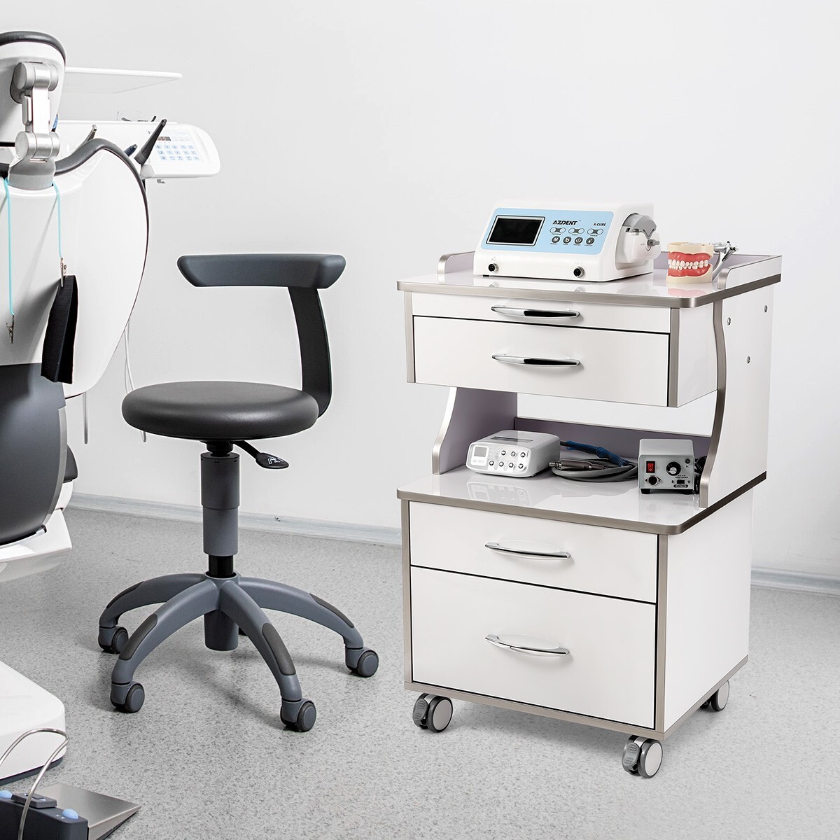 Dental Cart Storage Cabinet 3Drawers Mobile Utility Cart Medical Cabinet Trolley