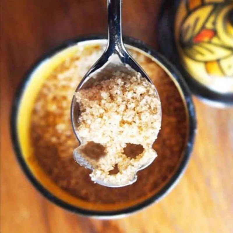 Skull Head Coffee Spoon Original Silverware Kitchen Utensil Lot 4Pcs