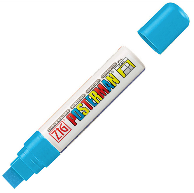 Light Blue Posterman Waterproof Pen - 15mm Nib