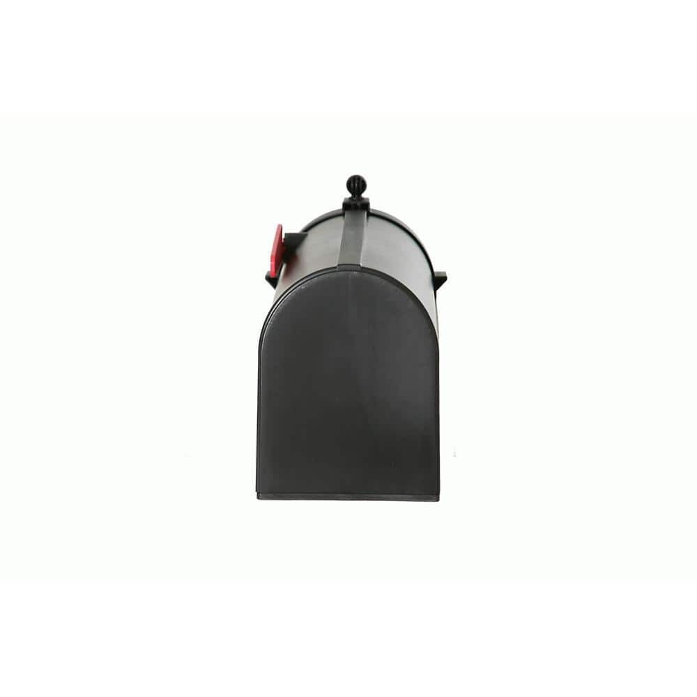 Postal Pro Post Mount Black Plastic Large Mailbox