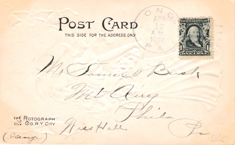 Pennsylvania Ono 1908 doane 2/2  PC.