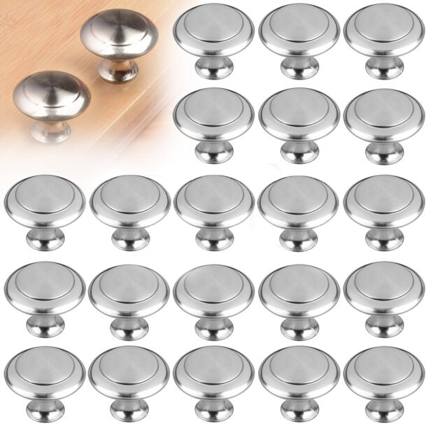 40PCS Brushed Nickel Cabinet Knobs Drawer Pulls Stainless Steel Kitchen Hardware