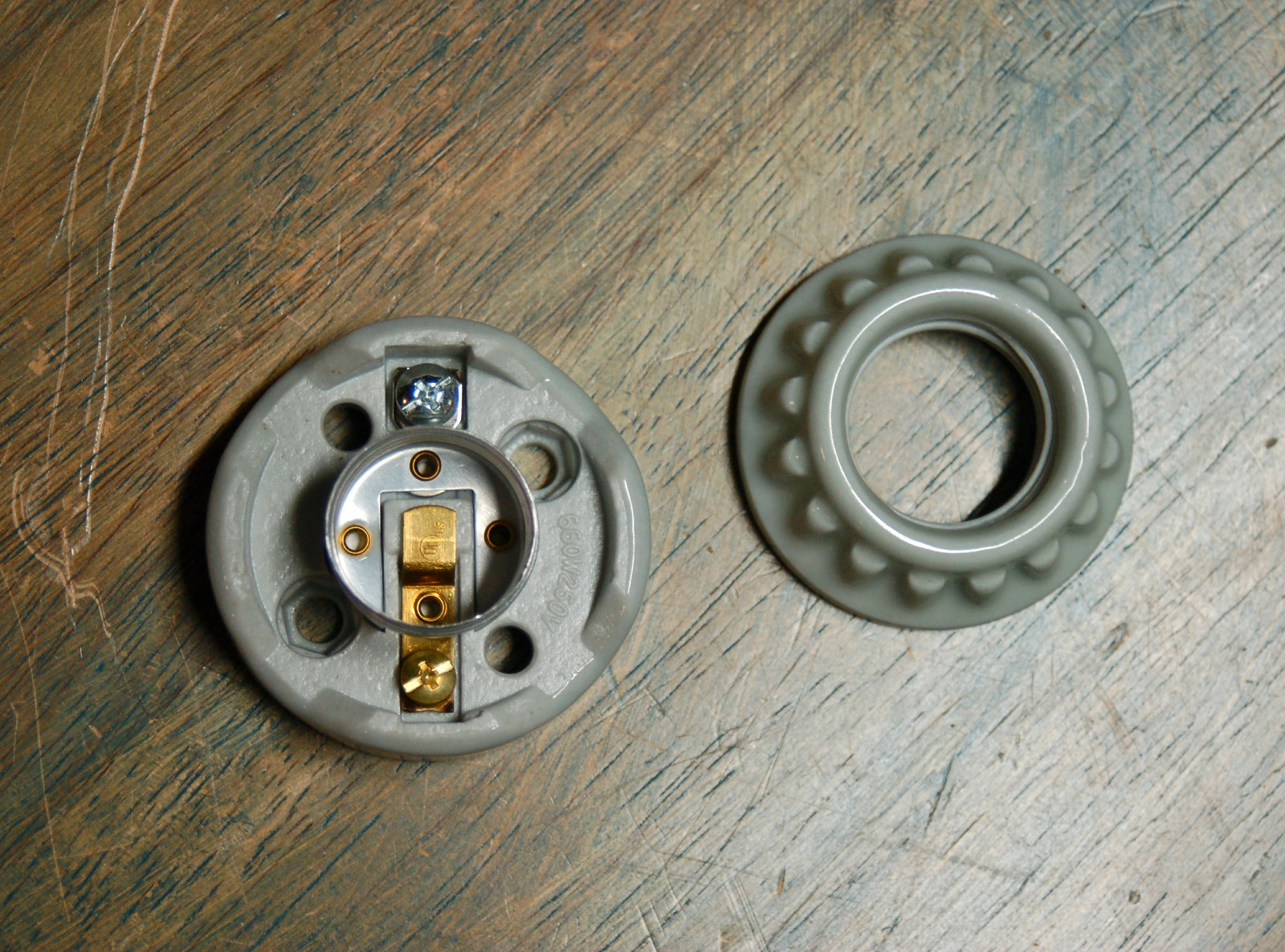 Flush Mount Lamp Holder - Two Piece Porcelain Sign Socket Vintage Marquee Lights