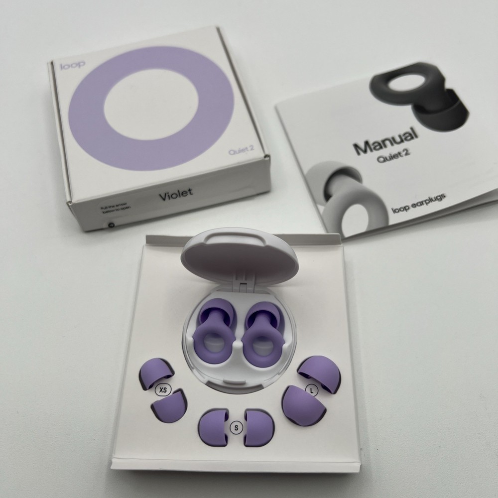 Loop Earplugs Quiet 2 - Noise Reduction 14db - Violet - NEW Open Box
