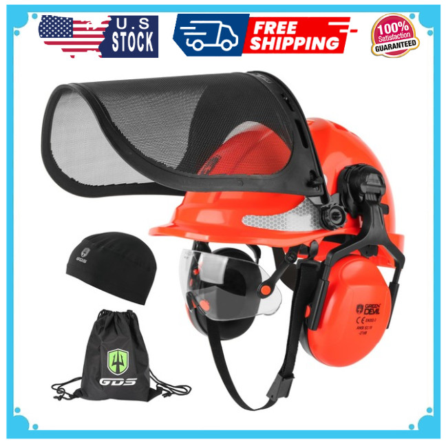 GREEN DEVIL Chainsaw Safety Protective Helmet Forestry with Orange