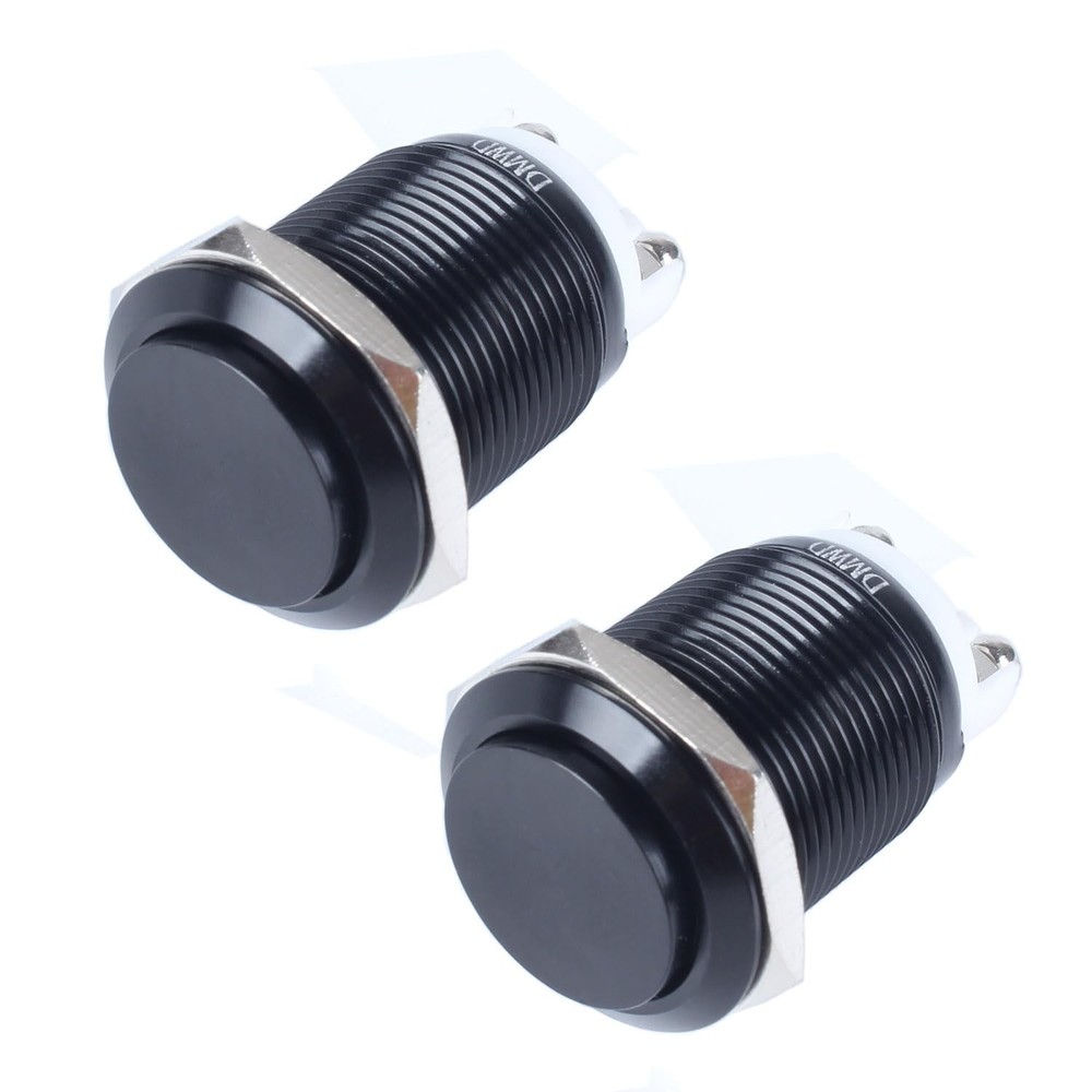 2-Pack 16mm Latching Metal Waterproof Push Button Switch ON-Off 5/8" Mounting...