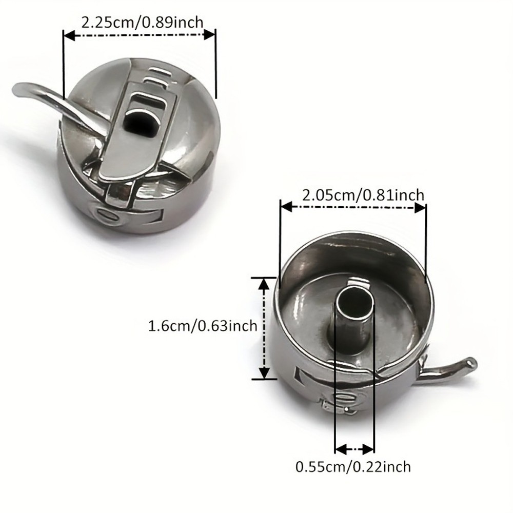 6 Pcs Sewing Machine Bobbin Case for Front Loading 15 Class Machines Metal