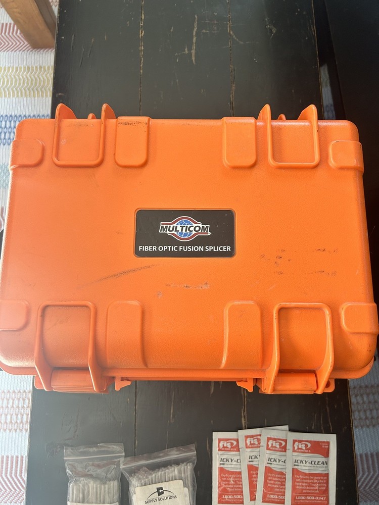 MULTICOM MUL-FSPLICE-200 FIBER OPTIC FUSION SPLICER w/ CLEAVER & ACC.