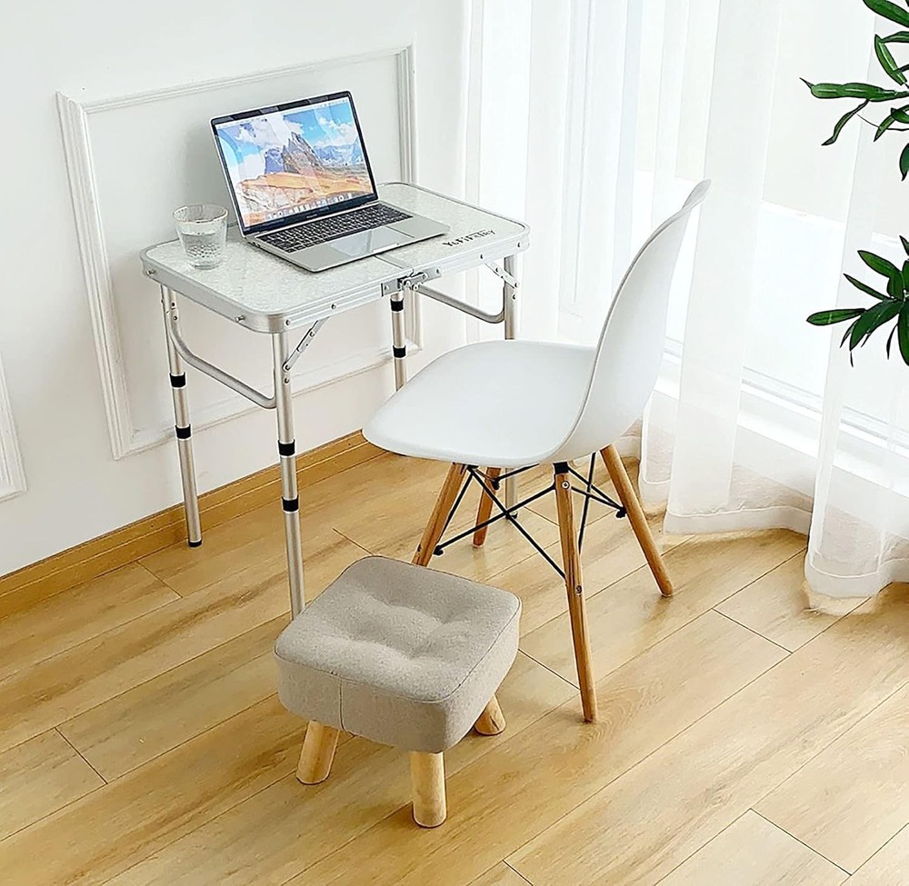 Small Folding Table Portable 24''Lx16''W Camping Table W/ Adjustable Height