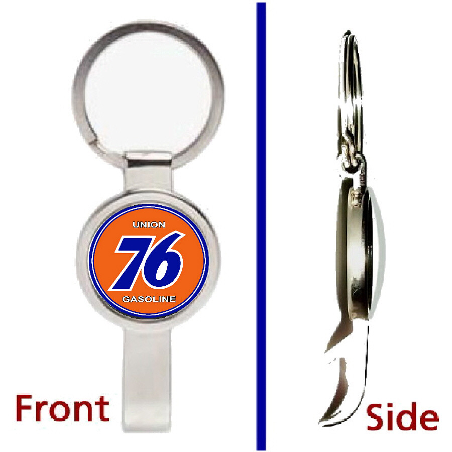 Union 76 Gas Oil Pendant or Keychain metal secret bottle opener