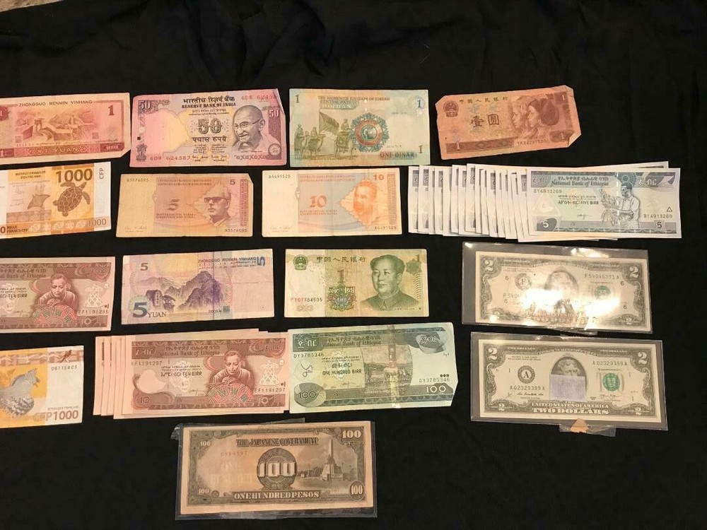 rare paper currency from several countries