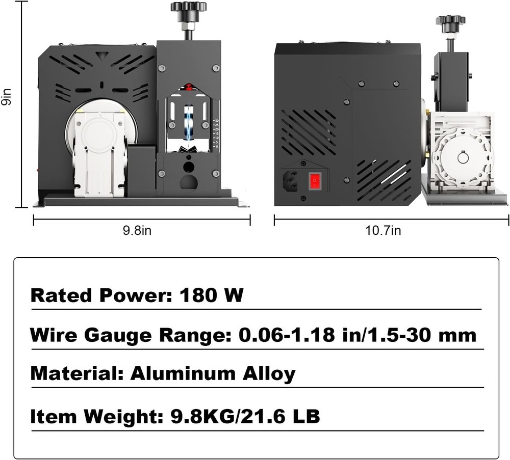 Electric Wire Stripper Machine, 0.06"-1.18" Automatic Wire Stripping Machine,...
