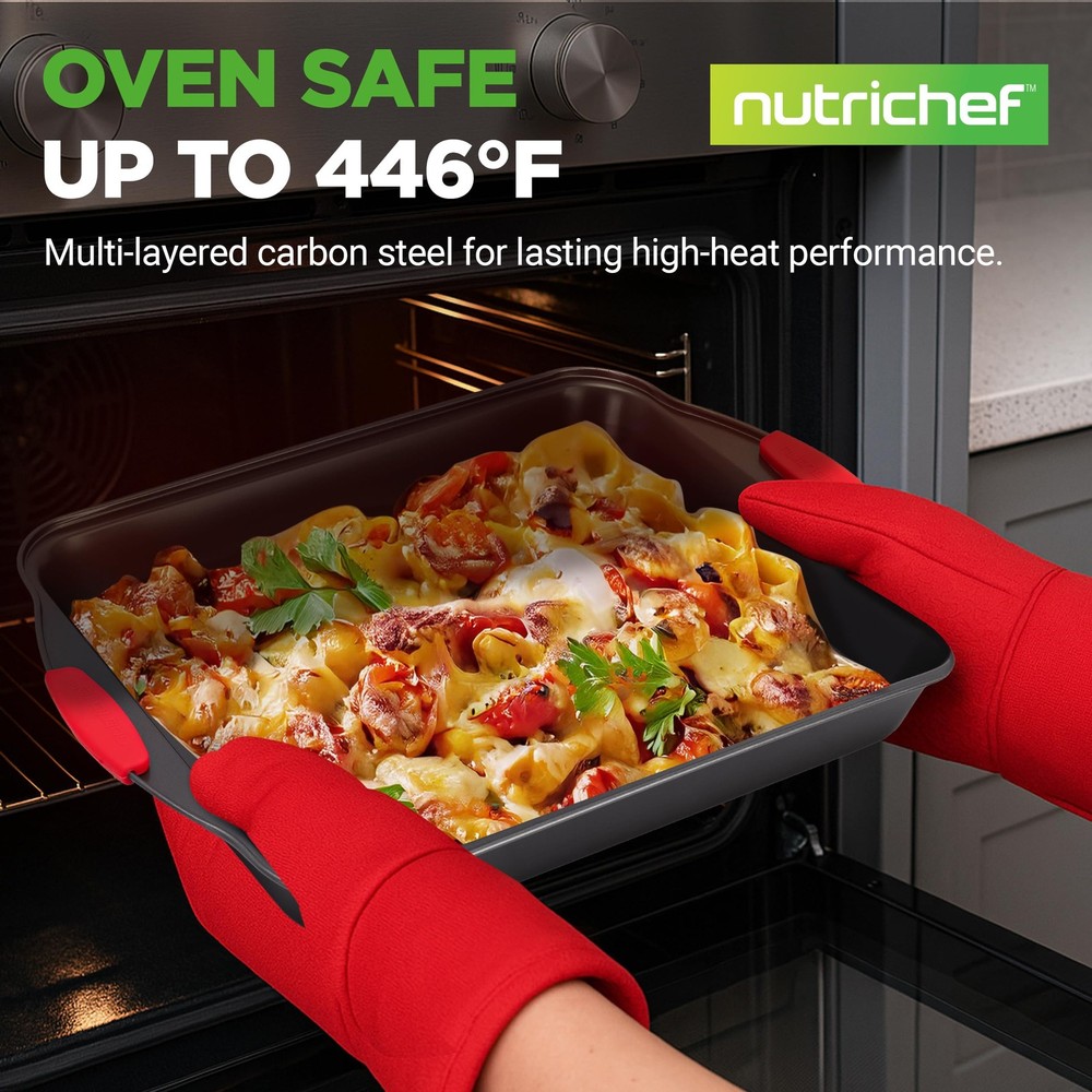 NutriChef 10-Pc Non-Stick Carbon Steel Bakeware Set - Baking Pans