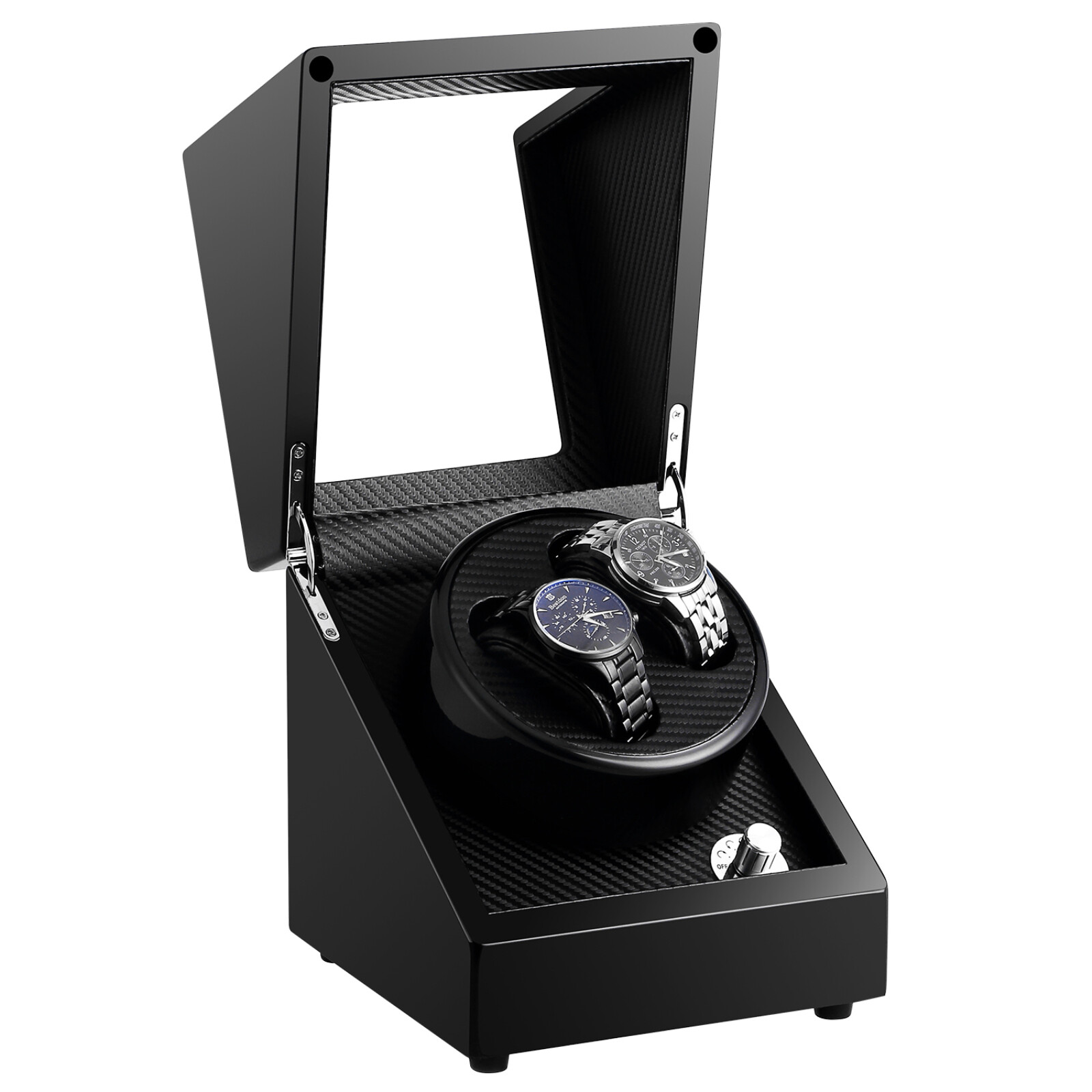 Automatic Dual Watch Winder Storage Display Case  Wood Watch Organizer Box Gifts