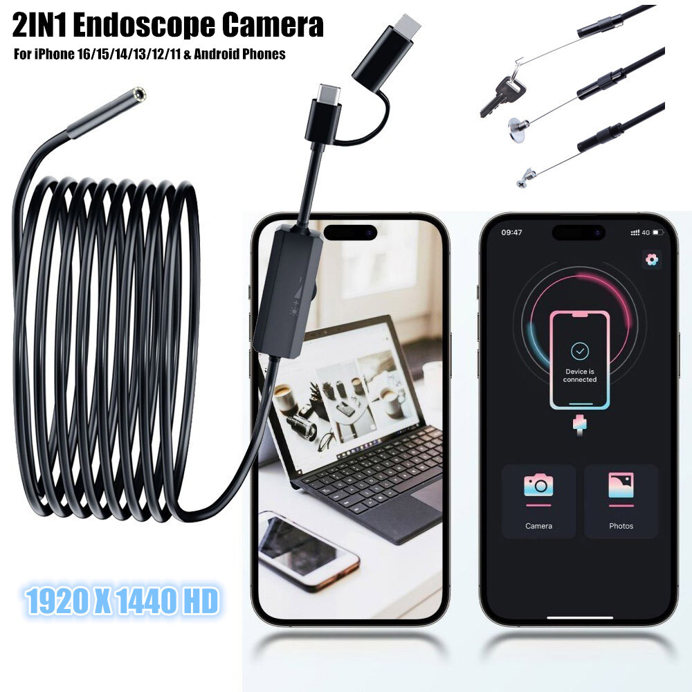 USB-C Direct Plug To iPhone 16 15 14 13 Android iOS Endoscope Inspection Camera