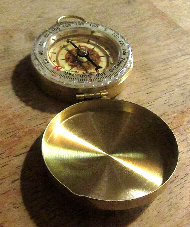 2pcs Waterproof Luminous Compass Camping Hiking Brass Compass Portable Compass