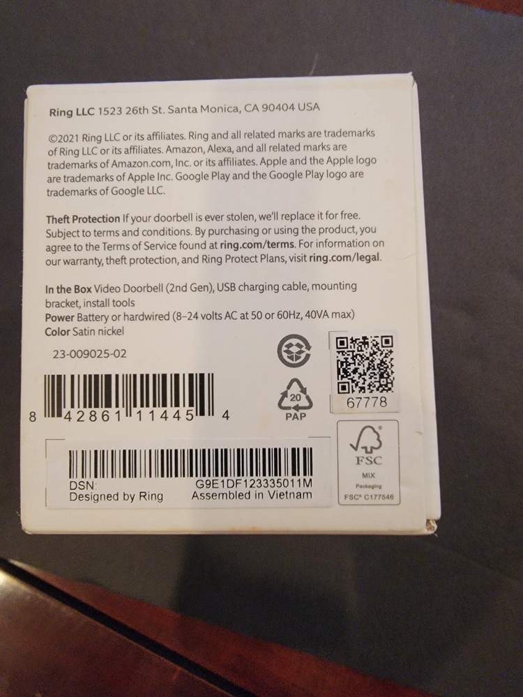 Ring Video Doorbell 2nd gen