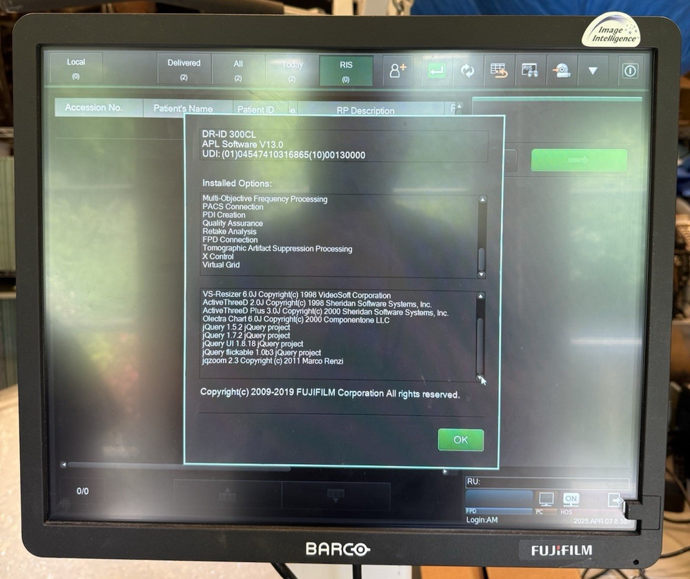 Fuji Prima T CR Reader w/ FDX Computer (Windows 10) & Two Cassettes - DOM 2011