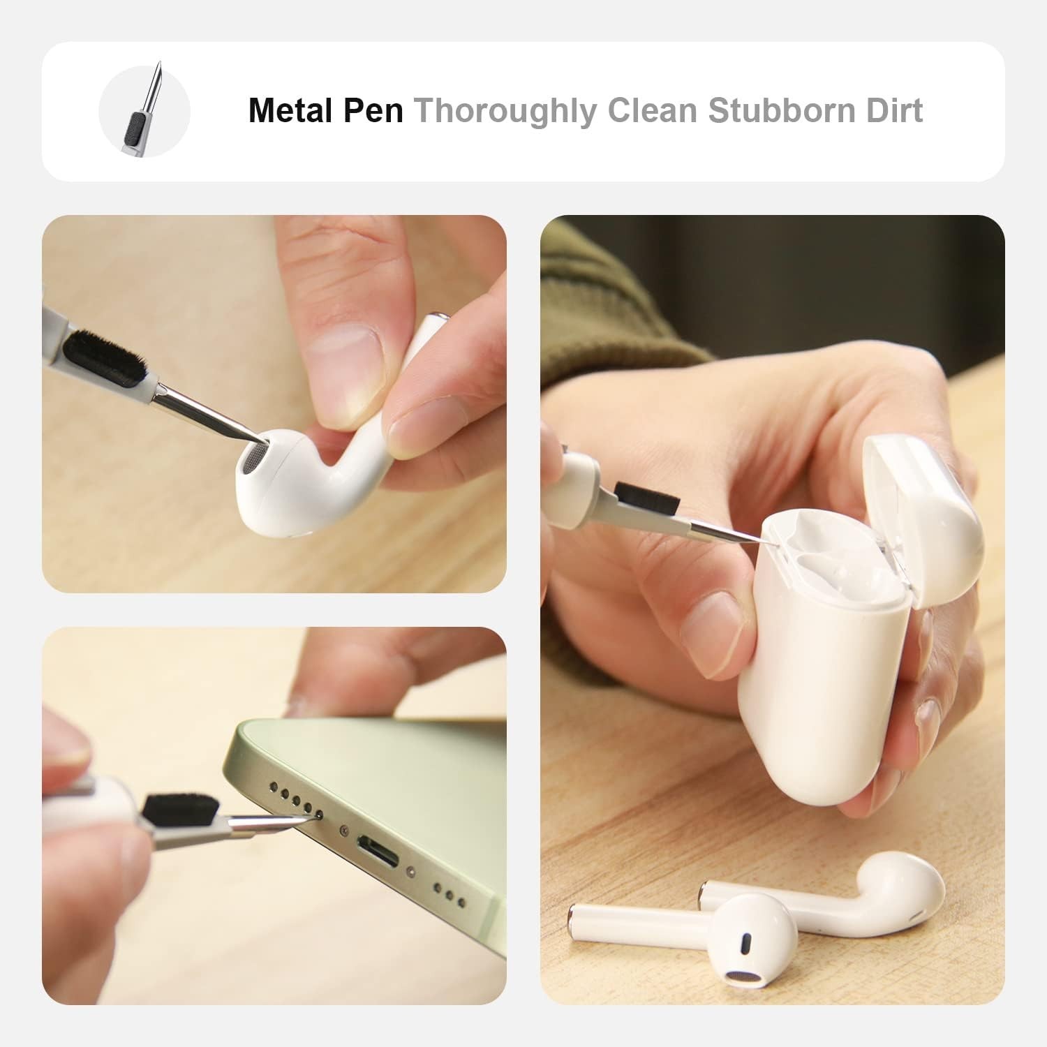 AirPods Cleaning Kit Multi Function Pen Brush Sponge Earbud Case Cleaner