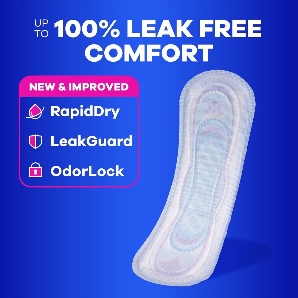 Always Ultra Thin Pads Without Wings, Size 2, Long Super Absorbency, 40 CT