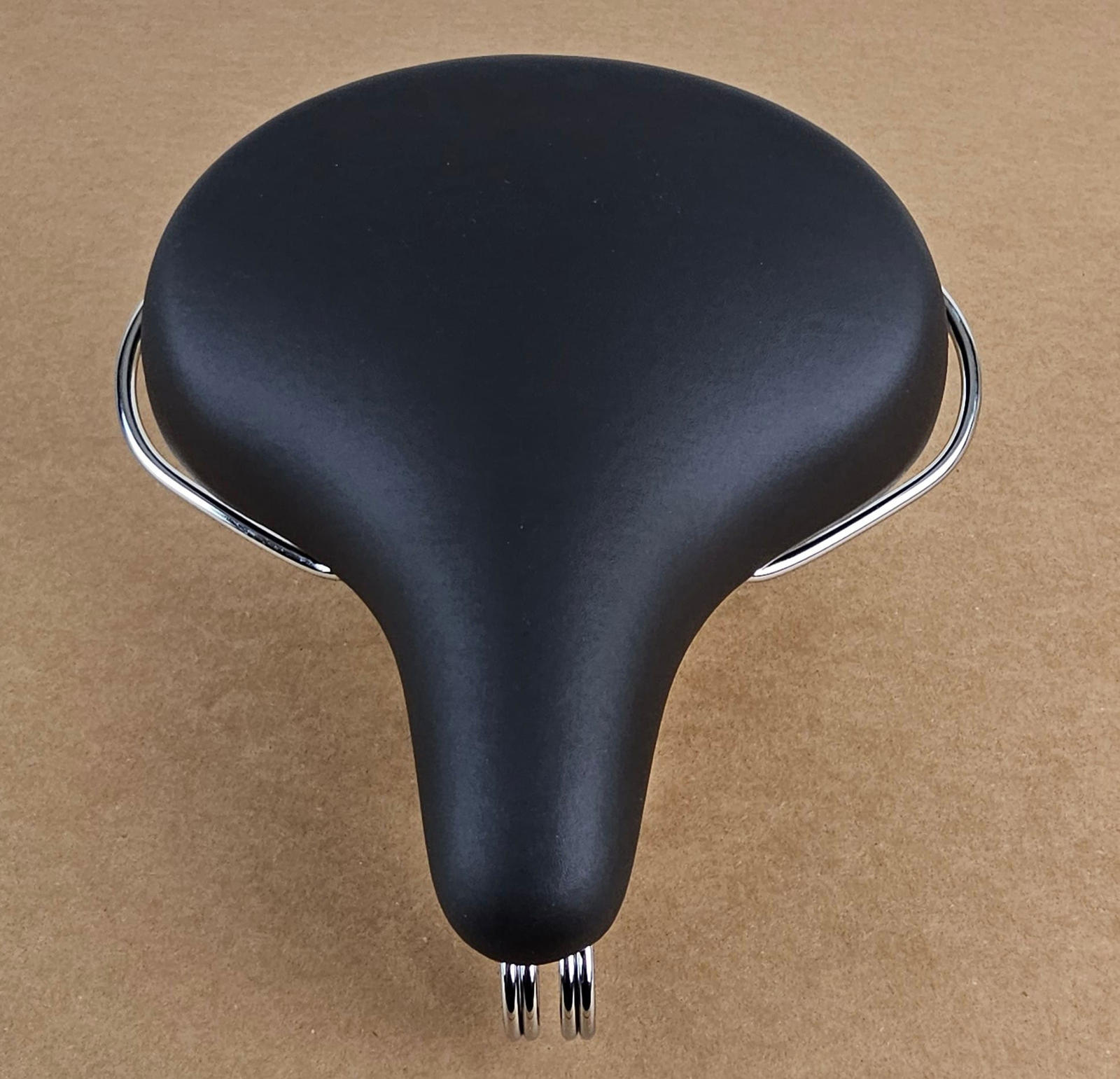 BLACK DELUXE CRUISER BICYCLE SADDLE W/ CRASH RAIL VINTAGE SCHWINN TANK BIKE SEAT