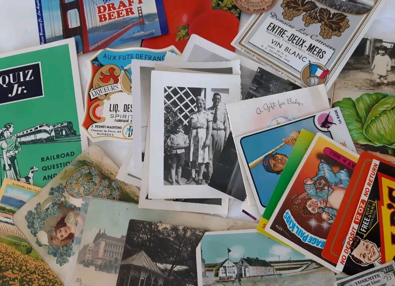 Lot of Vintage Ephemera Items--Old Postcards, paper Junk Journal Scrapbook Items