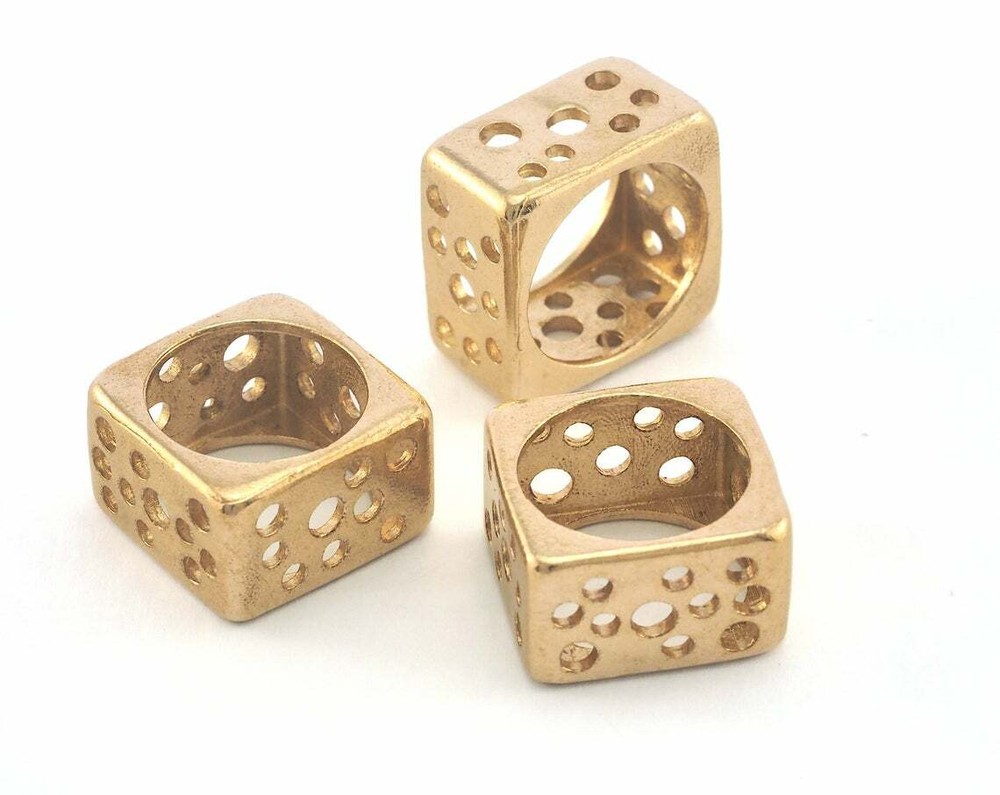 Square Perforated Ring Raw brass (Optional Size) 3694-3695-3696