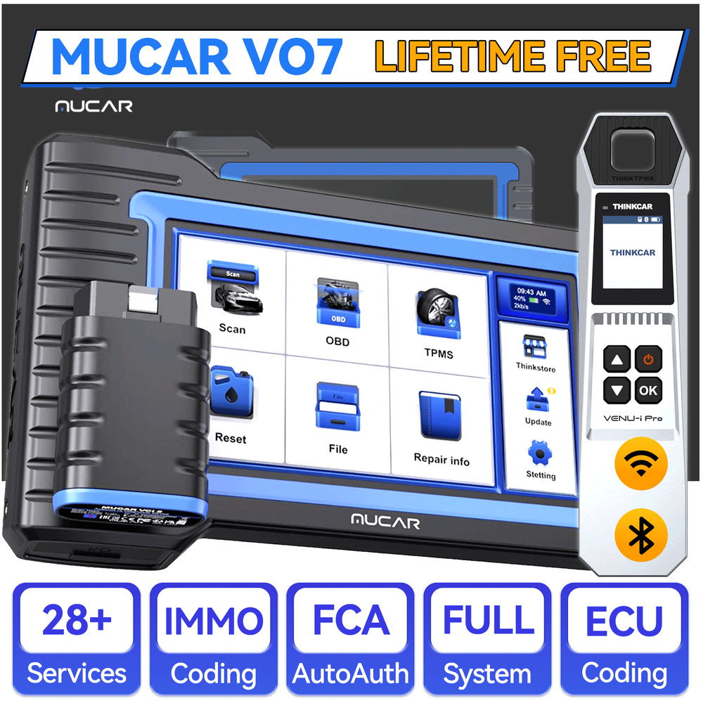 MUCAR VO7+TPMS Reset Tool  ECU Coding OBD2 Scanner Bidirectional Diagnostic Tool