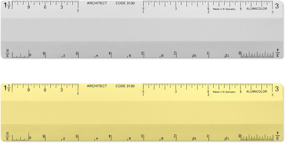 Architect 6 inch Ruler Scale w/ 4 Bevel for Drawing, Drafting & Engineering, ...