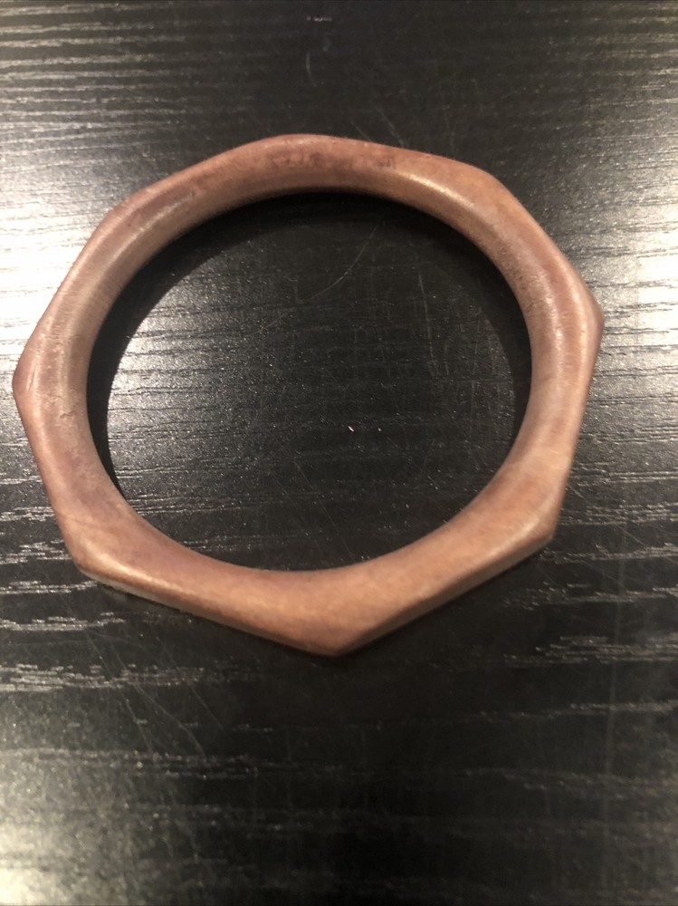 Vintage Bakelite Bangle Bracelet Mute Brown Color - Octagon Shape