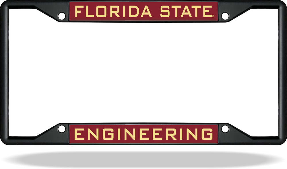 Florida State ENGINEERING Black License Plate Frame