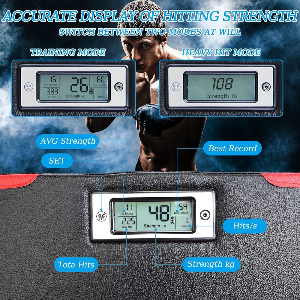 Punch Force Tester, Upgrade Version Wall Boxing Punching Pad, Automated Scree...