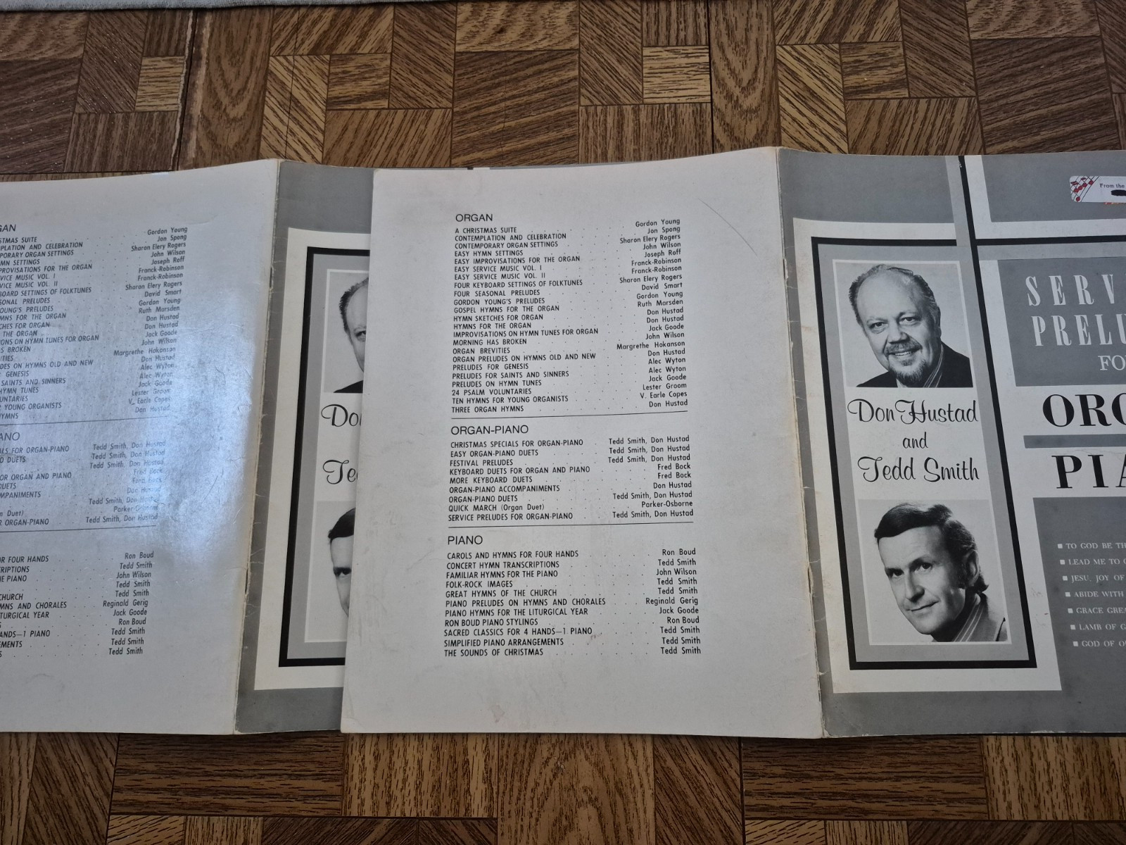 2 SERVICE PRELUDES FOR ORGAN AND PIANO songbooks arr. Don Hustad/Tedd Smith 1964