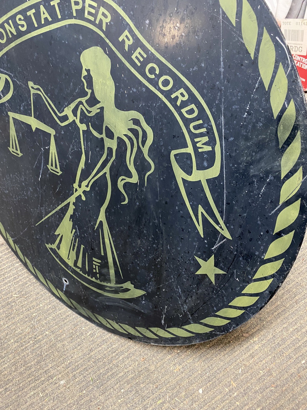 Authentic Retired Vintage 30x30 Constat Per Recordum Woman Road Sign Highway