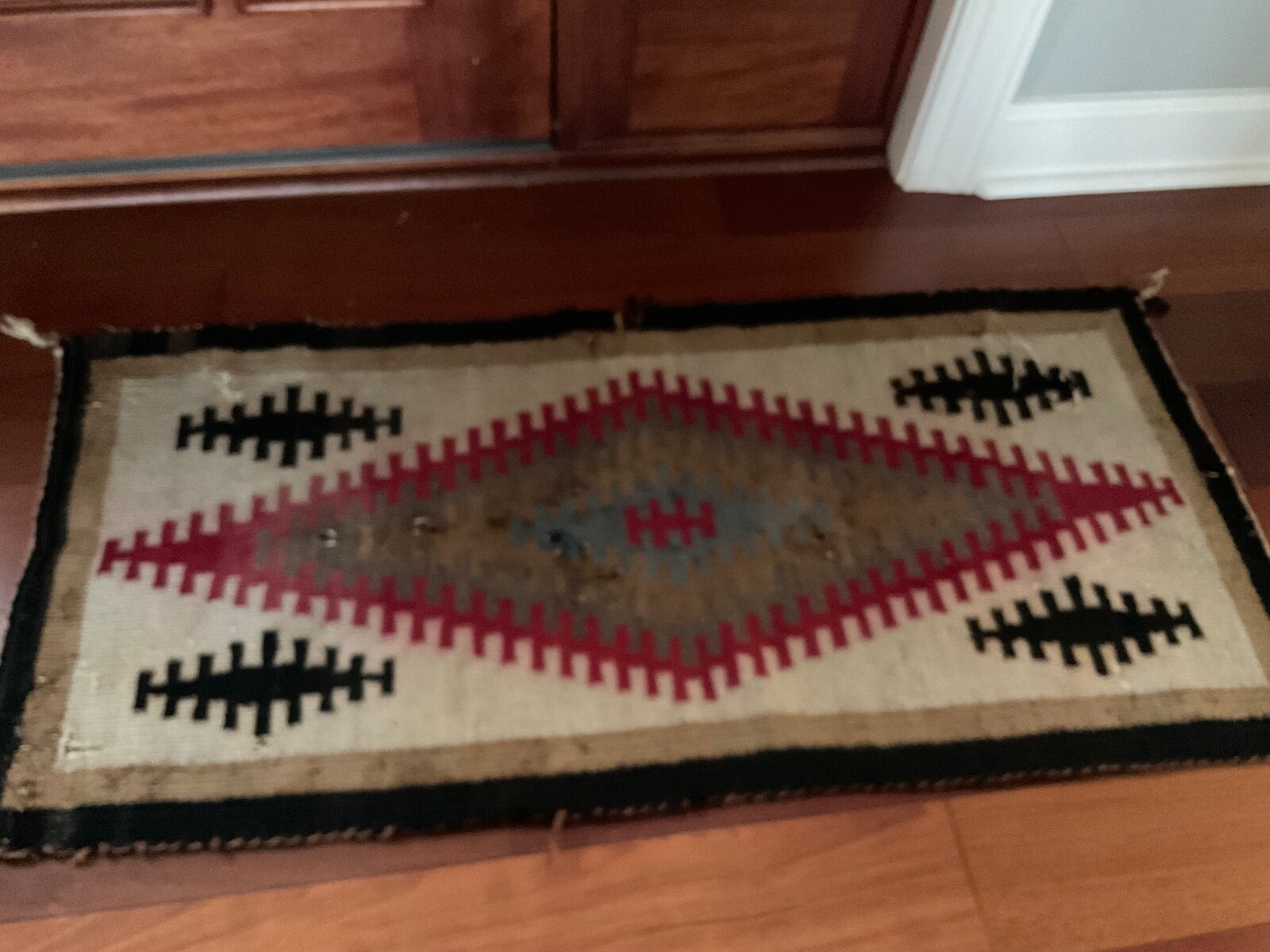 Old NAVAJO RUG Antique Vintage Rug Indian Native American Used needs repair