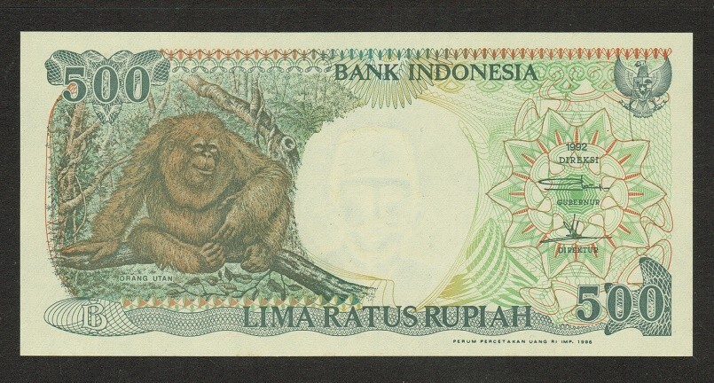 INDONESIA BANKNOTE 500 RUPIAH 1992 UNC